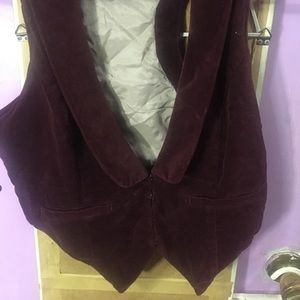 Urban Outfitters burgundy velvet vest